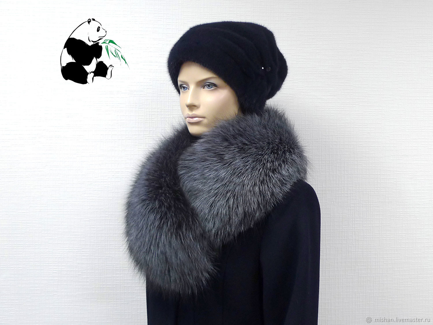 Fur collar from fur of a silver Fox 'Milky Way' TK-393, Collars, Ekaterinburg,  Фото №1