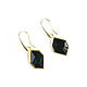 Earrings black 'Glitter' gold earrings, earrings with black stone, Earrings, Moscow,  Фото №1