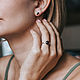 Заказать Серебряные серьги-пусеты с гранатом. Jam Jewelry. Ярмарка Мастеров. . Серьги-пусеты Фото №3