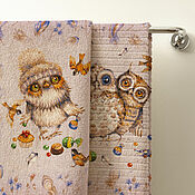 Для дома и интерьера handmade. Livemaster - original item A set of towels made of matting with owlets 