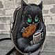 Сумочка -матрешка Кот с печенькой, натуральная кожа. Сумка через плечо. Svoyparis. Ярмарка Мастеров.  Фото №4
