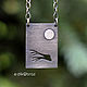 Silver Bird on a Branch pendant, blue chalcedony. Pendant. dikoobraz. My Livemaster. Фото №4