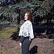 Заказать Шаль вязаная ажурная шаль с бисером из мериноса шаль белая свадебная. Шальные объятия. Ярмарка Мастеров. . Шали Фото №3