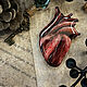 Brooch 'Real heart red blue Detroit human', Brooches, Bryukhovetskaya,  Фото №1