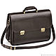 Leather briefcase 'Simon' (dark brown). Brief case. Russian leather Guild. Online shopping on My Livemaster.  Фото №2