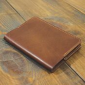 Сумки и аксессуары handmade. Livemaster - original item Passport cover leather brown. Handmade.