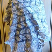 Аксессуары handmade. Livemaster - original item Stole-gossamer felted wool and silk Icicle. Handmade.