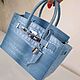 Сумка в стиле Birkin 25. Натуральная кожа.  My handmade. Классическая сумка. Magic denim in art. Ярмарка Мастеров.  Фото №6