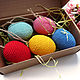 Set of 5 pieces 6 cm Easter Eggs Knitted Bright, Eggs, Moscow,  Фото №1