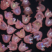 Материалы для творчества handmade. Livemaster - original item Beads Flowers 10mm Pink Rainbow 1 piece Acrylic. Handmade.
