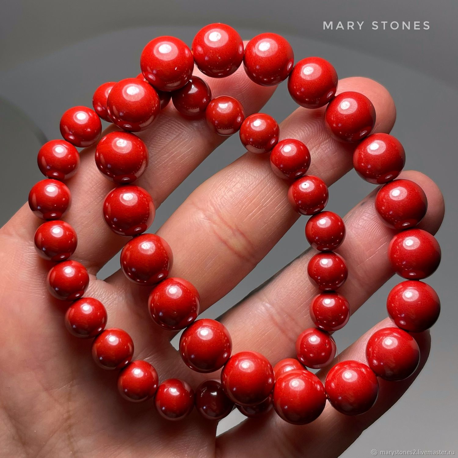 Киноварь (циннабарит), бусины 8-10 мм купить в интернет-магазине ...