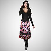 Одежда handmade. Livemaster - original item Pleated skirt design made of natural silk, 