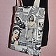 Textile shopping bag made of linen. Shopper. Olga Lado. Online shopping on My Livemaster.  Фото №2