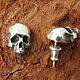 Серьги-пусеты Черепа большие, skull, череп, гвоздики, Серьги-пусеты, Москва,  Фото №1