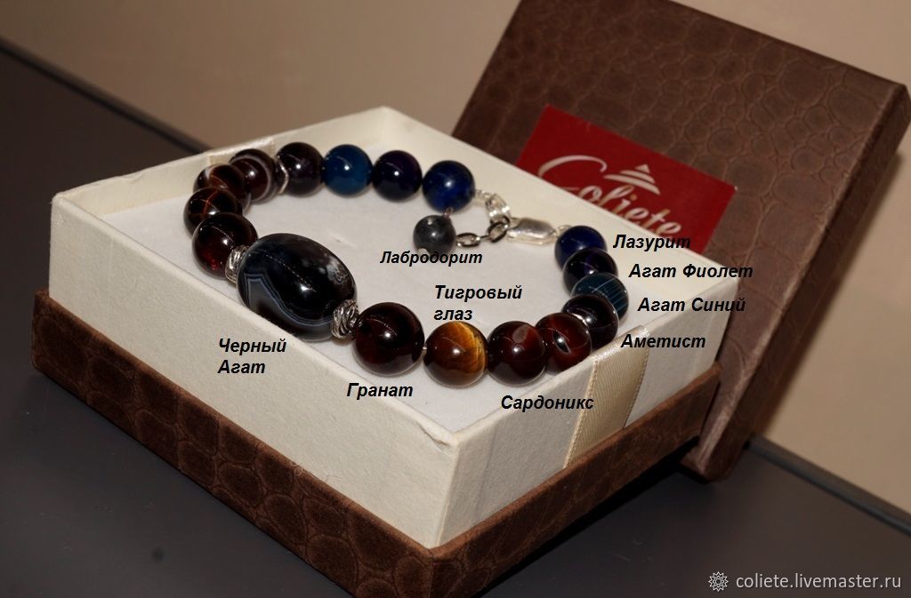 Men's Stone Bracelet for Aries, Sagittarius or Capricorn!, Bead bracelet, Moscow,  Фото №1