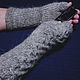 Women's knitted fingerless gloves Celtic labyrinth. Mitts. Warm Yarn. My Livemaster. Фото №4