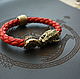 Dragon bracelet genuine leather red. Bead bracelet. MintTiger. Online shopping on My Livemaster.  Фото №2