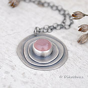 Украшения handmade. Livemaster - original item Dusty rose pendant (925 silver, chalcedony). Handmade.