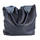 Order Large Bag Leather Bag Package Shopper T-shirt Blue Bag. BagsByKaterinaKlestova (kklestova). Livemaster. . Sacks Фото №3