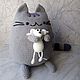 Кот Пушин (Pusheen) с подружкой мышкой. Мягкие игрушки. Elena-igrush. Интернет-магазин Ярмарка Мастеров.  Фото №2