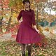 Burgundy. Knitted dress. Vintage dresses. Antik Boutique Love. Ярмарка Мастеров.  Фото №4