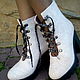 Сапожки на каблуке белые "Коньки". Полусапоги. Eco Shoes by Julia Pizar. Интернет-магазин Ярмарка Мастеров.  Фото №2