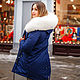 Dark blue parka with natural albino Fox fur. Parkas jacket. milan-parki. Online shopping on My Livemaster.  Фото №2