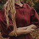 Заказать Платье Маленькие женщины, бордовый, платье ретро. Filiх - Лен Хлопок Лес. Ярмарка Мастеров. . Платья Фото №3