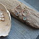 Серьги с Морскими стеклами Асимметричные. Серьги классические. NadyaBriJewelry. Ярмарка Мастеров.  Фото №4