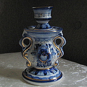 Винтаж handmade. Livemaster - original item Candle holder porcelain, Gzhel, author. Handmade.