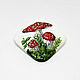 Brooch-pin with the painting ' fly Agaric', Brooches, Sizran,  Фото №1