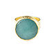 Chalcedony ring, large ring with green stone,mint, Rings, Moscow,  Фото №1