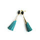 Emerald Onyx Brush Earrings, Silk Brush Earrings. Tassel earrings. Irina Moro. My Livemaster. Фото №5