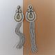 Серьги кисти с кристаллами для Новогоднего образа. Серьги-кисти. Annka Soutache Украшения из сутажа. Ярмарка Мастеров.  Фото №5