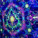 Медитативное флуоресцентное полотно "Reincarnation 2.0". Элементы интерьера. Fractalika. Ярмарка Мастеров.  Фото №5