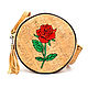 Round eco bag with rose women's handmade cork, Classic Bag, Moscow,  Фото №1