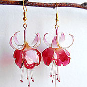 Украшения handmade. Livemaster - original item Fuchsia earrings gilt 14k. Handmade.