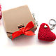 Keychain 5 cm Knitted heart Dark chocolate. Christmas gifts. BarminaStudio (Marina)/Crochet (barmar). My Livemaster. Фото №4