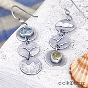 Украшения handmade. Livemaster - original item Earrings silver Above the level of the sea, aquamarines. Handmade.
