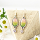 Серьги Green shining (зеленое сияние). Серьги классические. Djayajewel. Ярмарка Мастеров.  Фото №4
