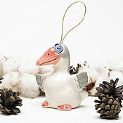 Сувениры и подарки handmade. Livemaster - original item Goose grey Toy for Christmas tree. Handmade.