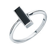 Украшения handmade. Livemaster - original item 925 sterling silver ring with black agate. Handmade.