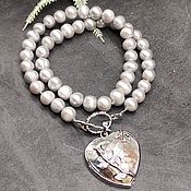 Украшения handmade. Livemaster - original item Natural Grey Pearl Necklace with Pendant. Handmade.