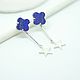 Earrings with lapis lazuli 'Flowers and stars', lazurite, silver, Earrings, Moscow,  Фото №1