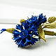 Boutonniere of Cornflowers skin. The decoration of leather Cornflowers, Brooches, Bobruisk,  Фото №1