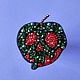 Брошь из бисера "Отравленное яблоко". Брошь-булавка. Brooch-chica. Интернет-магазин Ярмарка Мастеров.  Фото №2