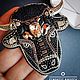 Брошь СТАЛЬНОЙ БЫК. Брошь-булавка. SEMANTIC BROOCH. Ярмарка Мастеров.  Фото №5