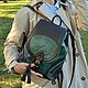  Backpack Women's Leather Brown Green Stasia Mod. R. 50-632. Backpacks. Natalia Kalinovskaya. My Livemaster. Фото №4