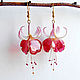 Fuchsia earrings gilt 14k. Earrings. PandaStudio (glossyfleur). Online shopping on My Livemaster.  Фото №2
