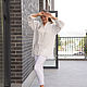 White Shirt in men's style size oversize linen with embroidery. Blouses. NATALINI. My Livemaster. Фото №5